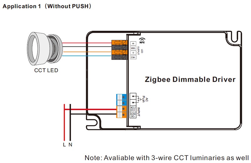 SRP-ZG9105N-65CCT500-1500 NFC CCT 500 to 1500mA LED driver Zigbee Wiring Diagram