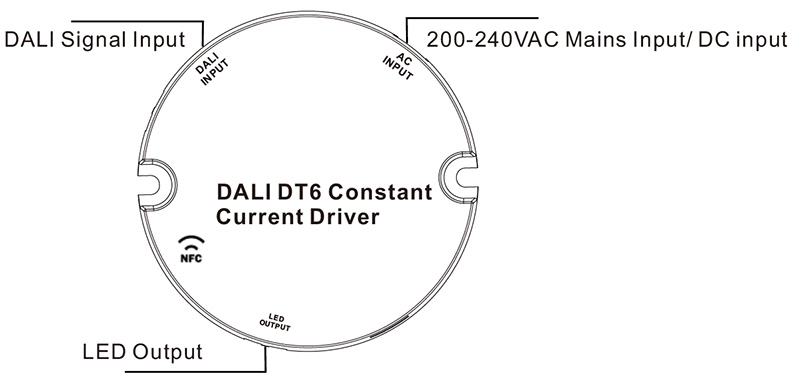 SRPY-2305N-15CC200-700 15W CC 200 to 700mA NFC DALI Dimmer Driver Function introduction