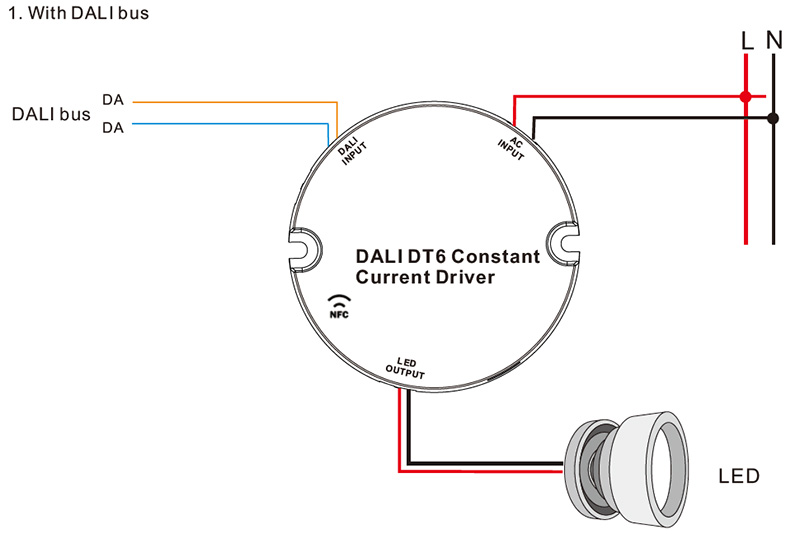 SRPY-2305N-36CC600-1200 CC DALI 36W LED Strip Light Driver NFC Wiring Diagram