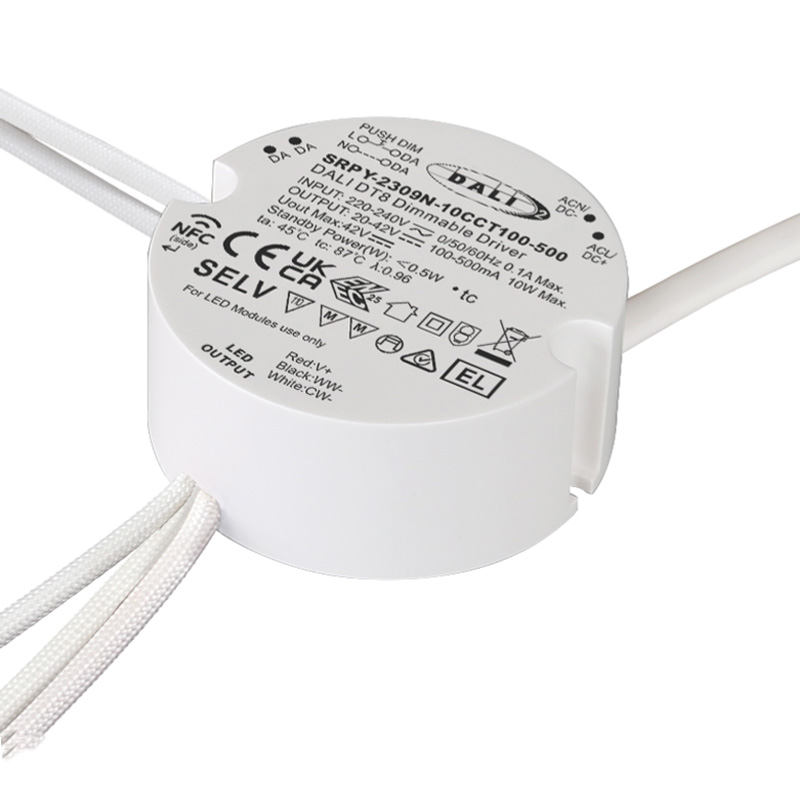 SRPY-2309N-10CCT100-500 CC 10W NFC DALI 2 CCT LED Light Driver