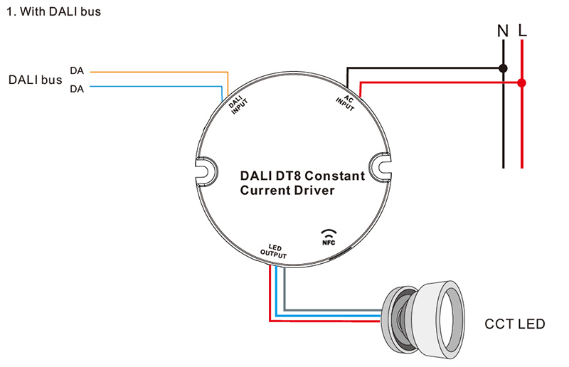 SRPY-2309N-15CCT200-700 CC NFC CCT LED DALI Dimmable Driver 15W Wiring Diagram