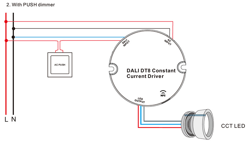 SRPY-2309N-15CCT200-700 CC NFC CCT LED DALI Dimmable Driver 15W Wiring Diagram