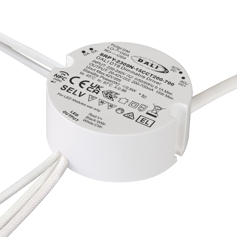 SRPY-2309N-15CCT200-700 CC NFC CCT LED DALI Dimmable Driver 15W