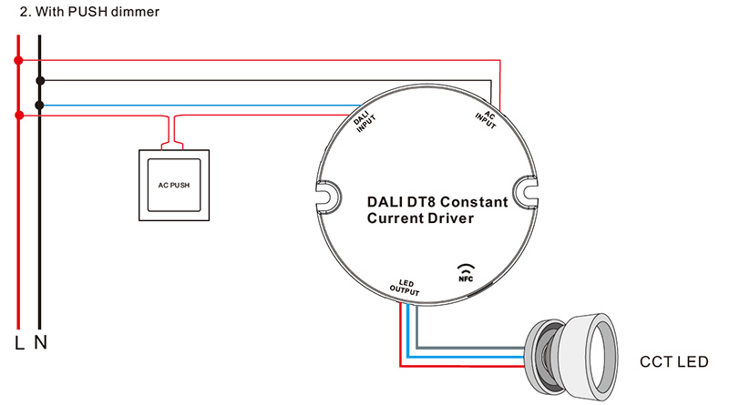 SRPY-2309N-25CCT300-850 CC DALI NFC CCT LED Lighting Driver 25W Wiring Diagram