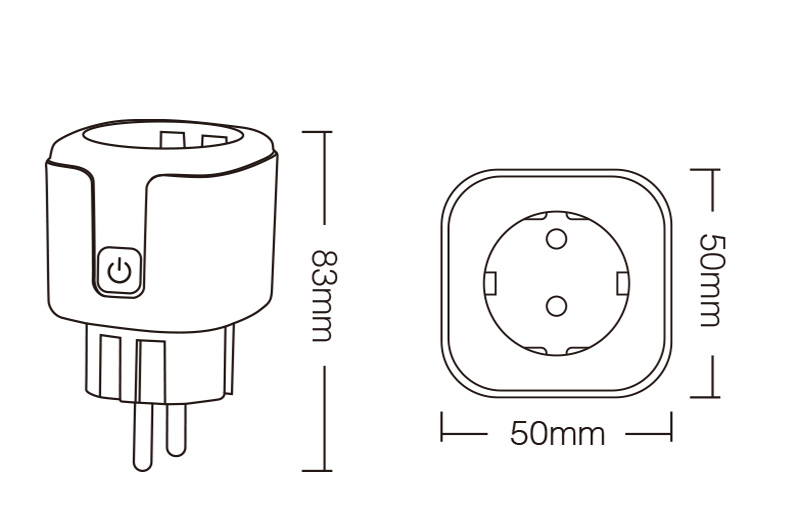 SWEW 16A WiFi Bluetooth Power Monitoring Smart Plug EU and FR Size