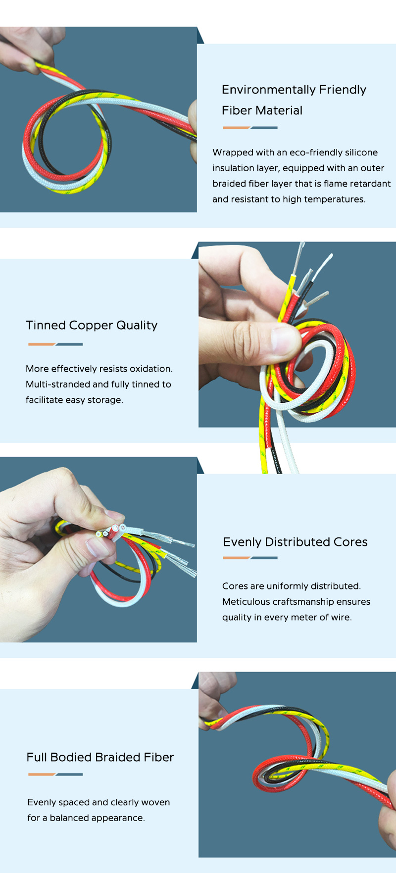 UL 3122 Heat Resistant Silicone Wire with Glass Braid