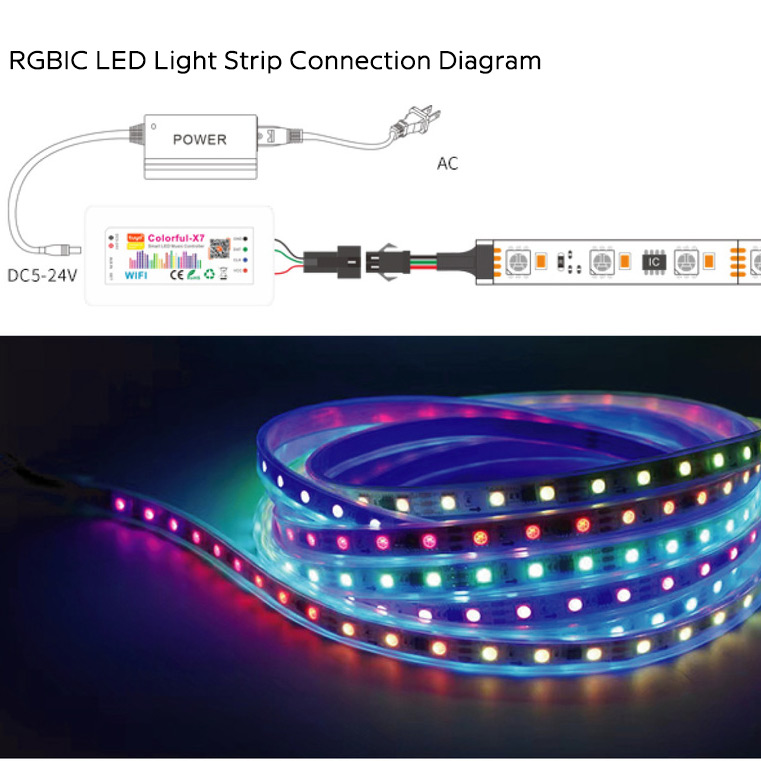 X7 Controller to Control Addressable RGB LED Strip Lights