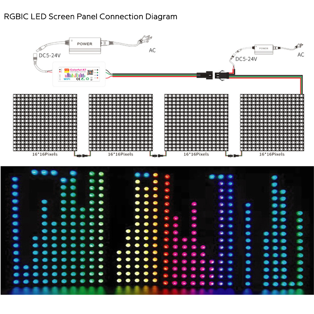 X7 Controller to Control RGBIC LED Screen Lights