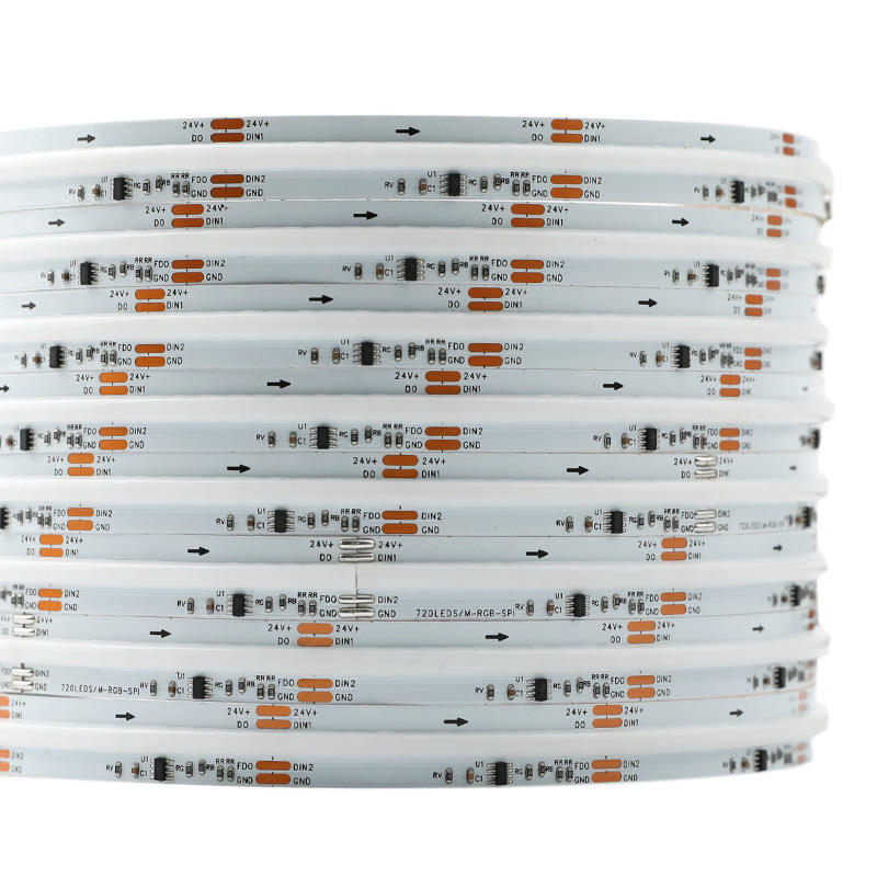 Break-Resume WS2818F Addressable RGB 12V 24V Cob LED Tape 100 Pixels Break-Resume WS2818F Addressable RGB 12V 24V Cob LED Tape 100 Pixels