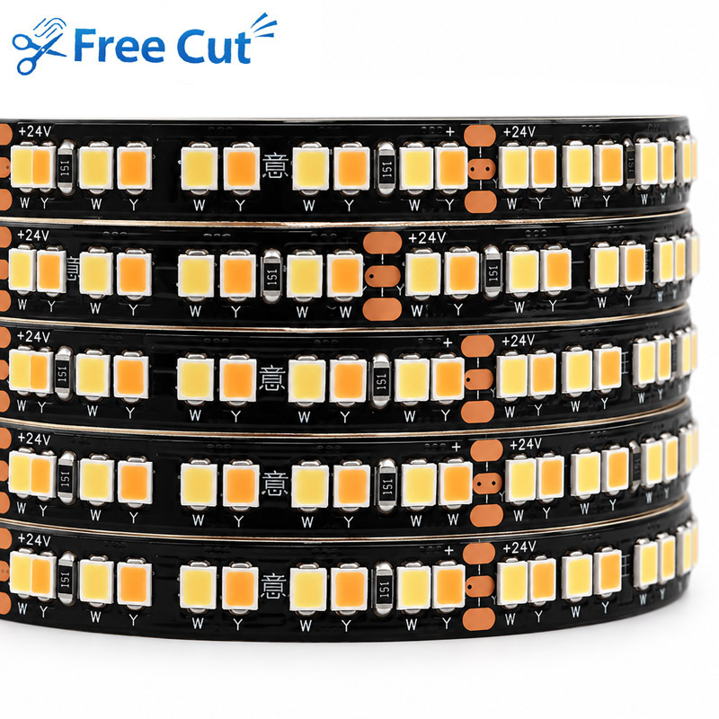 24V Cut Anywhere Ra97 Tunable White LED Strip Black PCB 24V Cut Anywhere Ra97 Tunable White LED Strip Black PCB