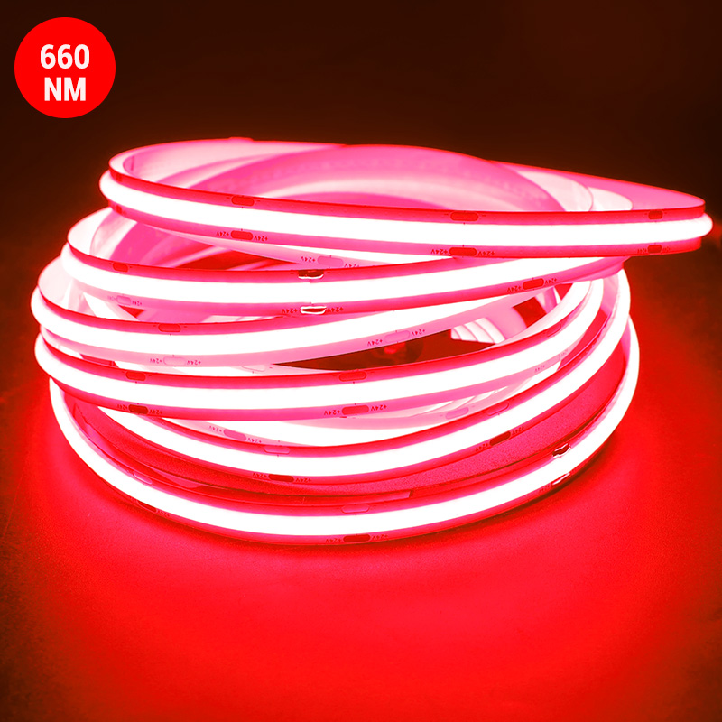 Dotless 660nm Cob LED Deep Red Light Tape For Skin Rejuvenation & Plant Growing Dotless 660nm Cob LED Deep Red Light Tape For Skin Rejuvenation & Plant Growing