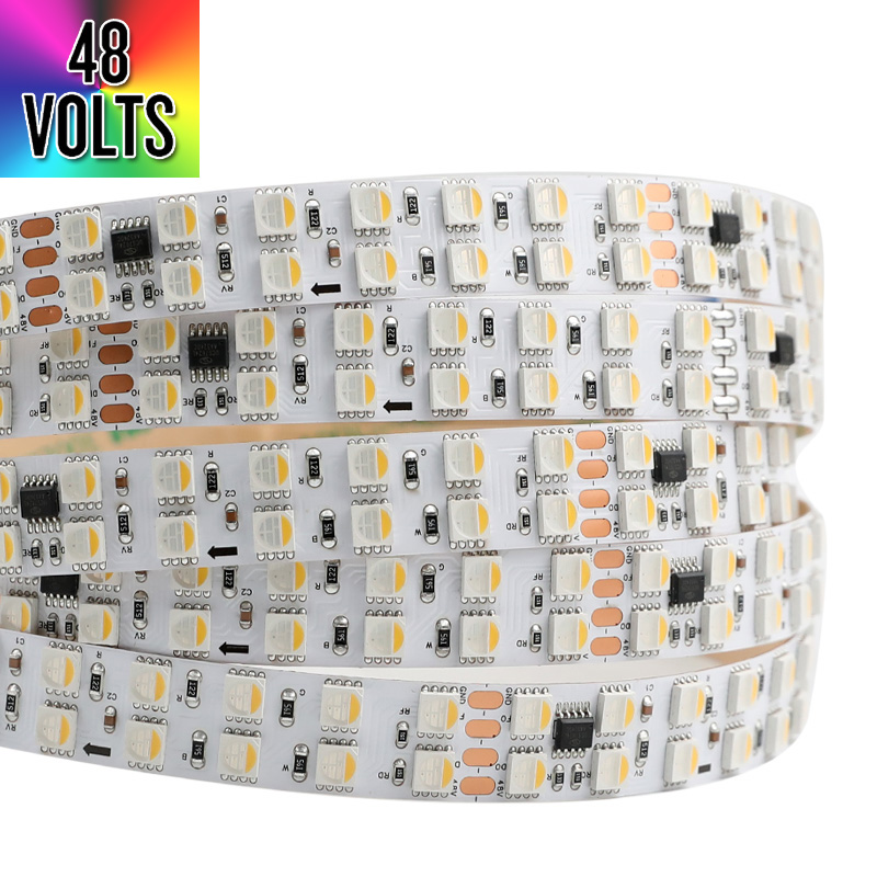 Dual-Row Bright 48V Long Addressable UCS7624 RGBW LED Strip (to 20 Meters) Dual-Row Bright 48V Long Addressable UCS7624 RGBW LED Strip (to 20 Meters)