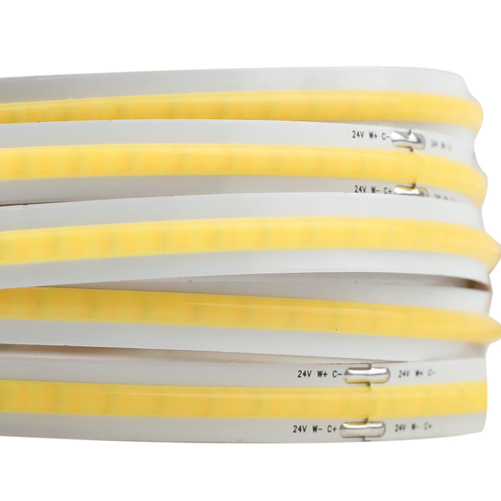 24V Free Cut Cob 2-Wire Tunable White 608Chips/m Bright LED Dotless Strip 24V Free Cut Cob 2-Wire Tunable White 608Chips/m Bright LED Dotless Strip