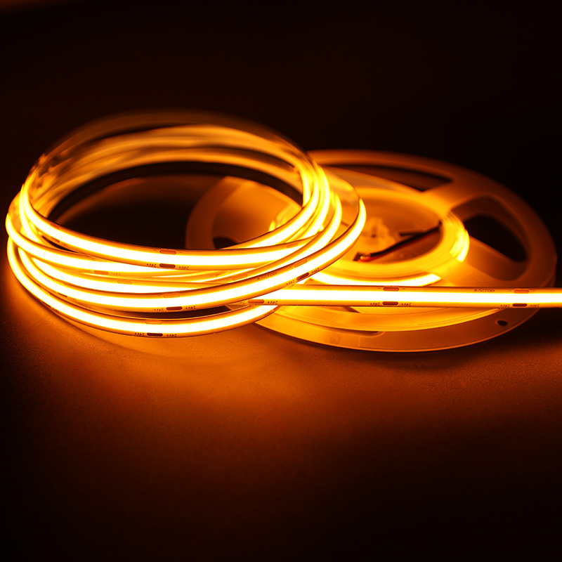 12V and 24V High Density 1800K Yellow Amber COB Led Strip Lights