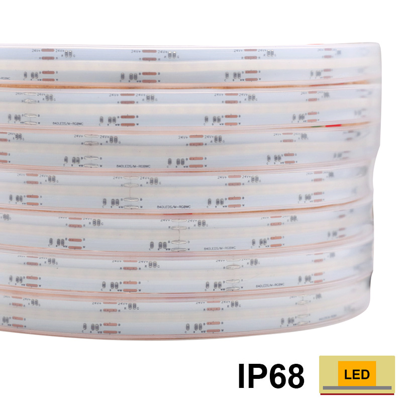 IP68 Outdoor LED RGBCW Full Color Tuning Cob Strip Light IP68 Outdoor LED RGBCW Full Color Tuning Cob Strip Light