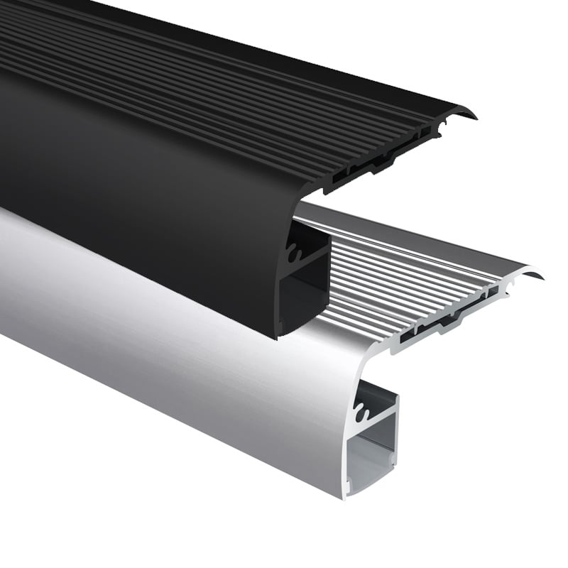 Aluminum LED Stair Tread Lighting Profile For 12mm Light Strips Aluminum LED Stair Tread Lighting Profile For 12mm Light Strips
