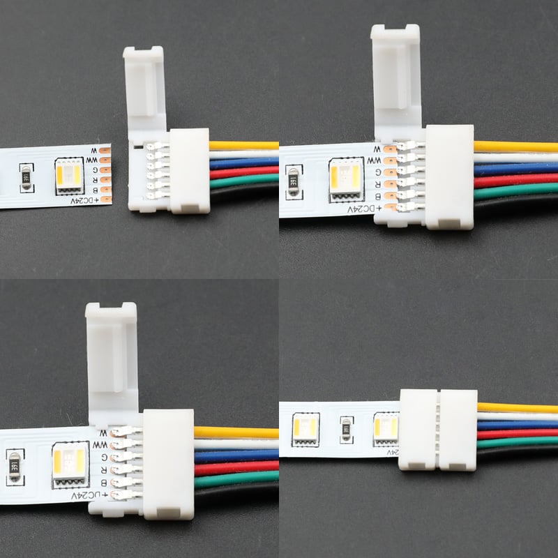 6pin RGB CCT LED Easy Connector 6 pin 12mm Width Solderless Adapter For RGB+CCT LED Strip Lights 2 Clip 6pin RGB CCT LED Easy Connector 6 pin 12mm Width Solderless Adapter For RGB+CCT LED Strip Lights 2 Clip
